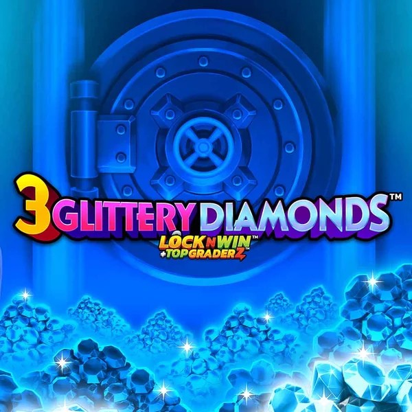 3 Glittery Diamonds slot logo by PearFiction Studios at Revery Casino