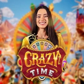 Crazy Time slot logo by Evolution at Revery CasinoCrazy Time